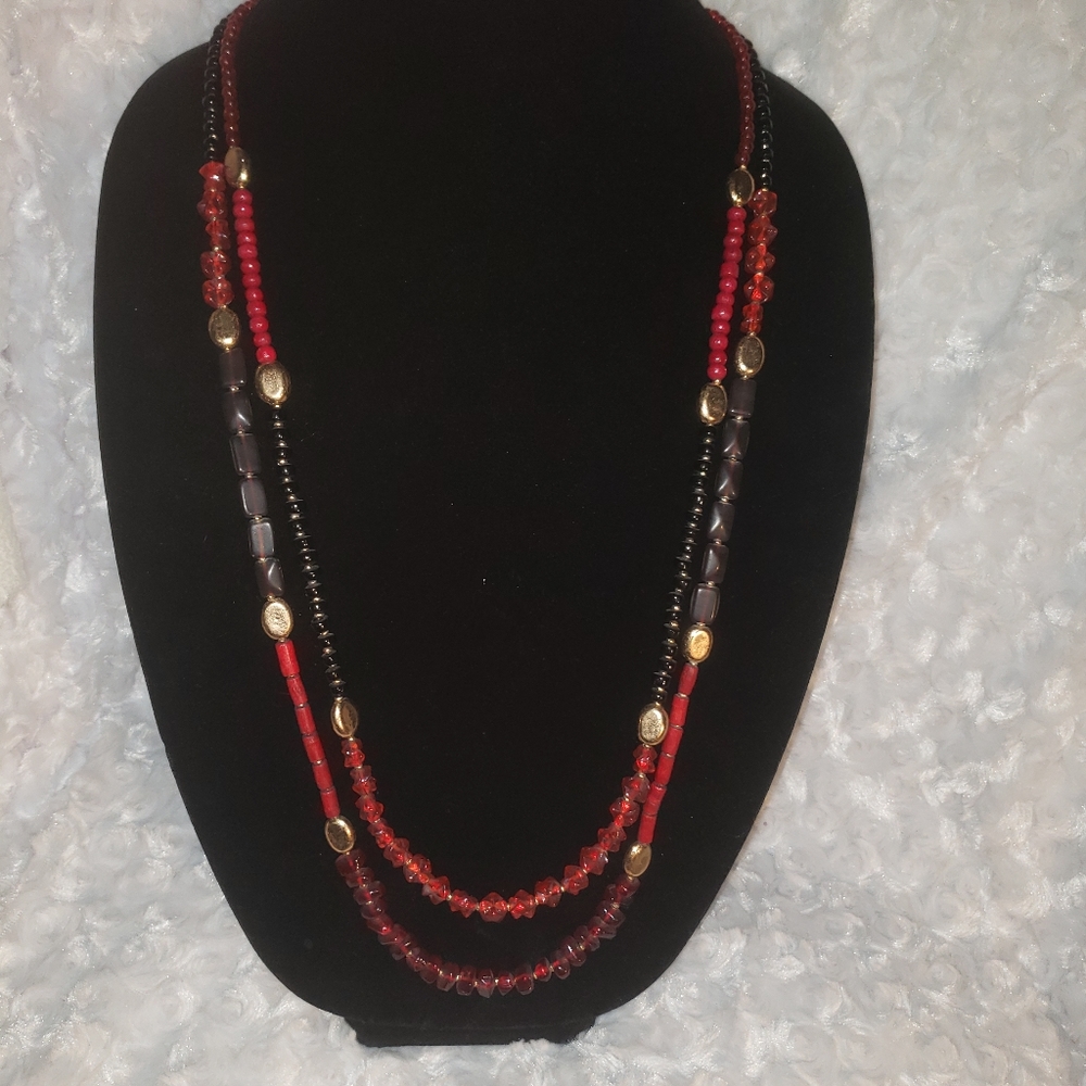 CHICO'S 36" Double Strand Beaded Necklace